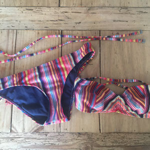 Roxy Bikini Rainbow Pride, Strappy Back & Fringe M